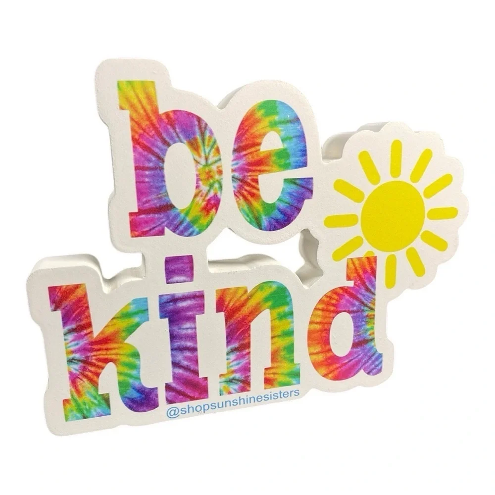 “Be Kind” Tie-Dye Decorative Wooden Sign
